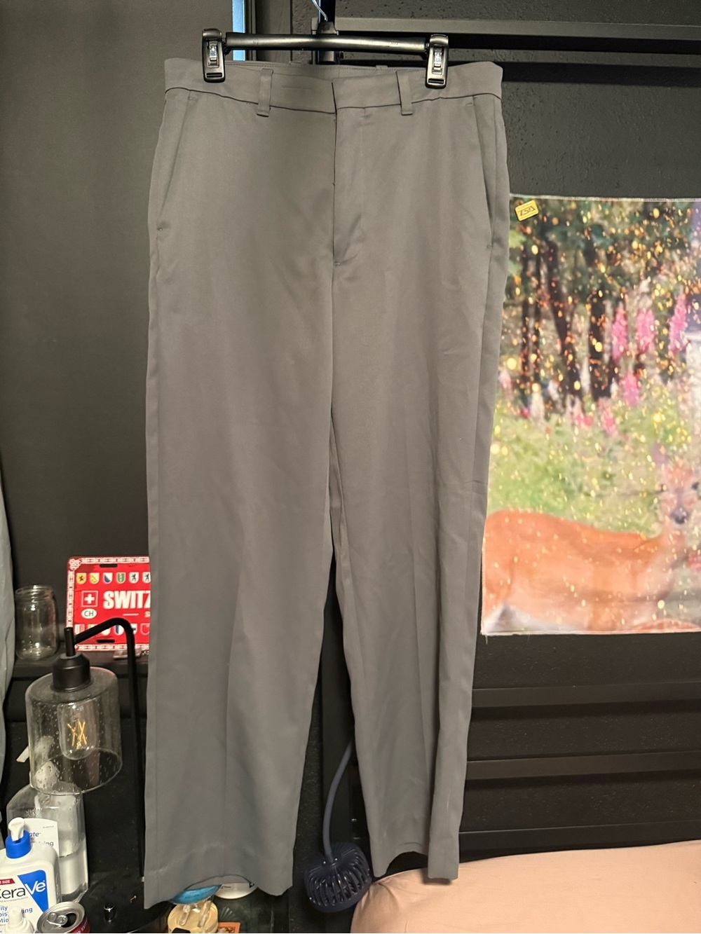 Men's Gray Dress Pants - Classic Straight Fit